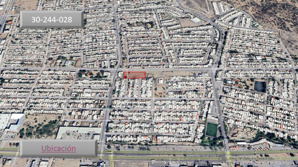 LOTE 4 TERRENO CON UNA SUP 2,646.55 M2 FRACC VILLA CALIFORNIA, HILLO., SON.